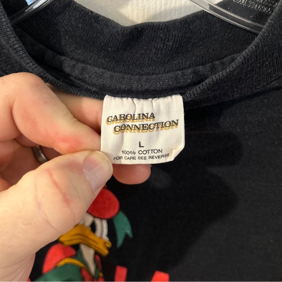 T Shirt Vintage 90s Donald Duck Walt Disney Cuffed Sleeves Single Stitch size L - Picture 5 of 6